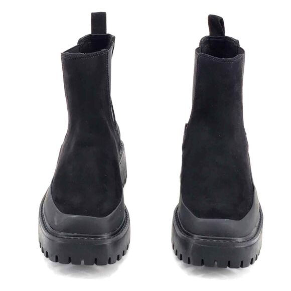 New Nordstrom Rack Bellamy Water Resistant Black Lug Sole Chelsea Boots Womens 7 - Picture 4 of 9